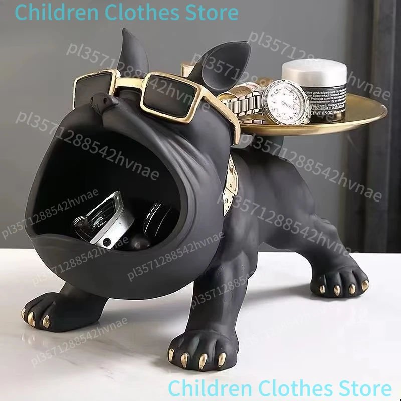 30cm décor à la maison bouledogue Figurine chien Statue boîte de rangement Animal ornement résine artisanat Art Sculpture Figurine maison chiot Sculpture