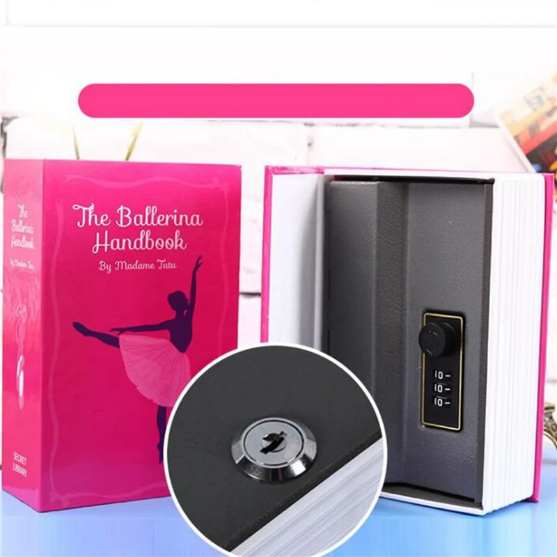A45U 2X Dictionary Book Safe Storage Box,  Safe With 3 Digital Combination Lock, Anti-Theft Safe Secret Box, (Pink)