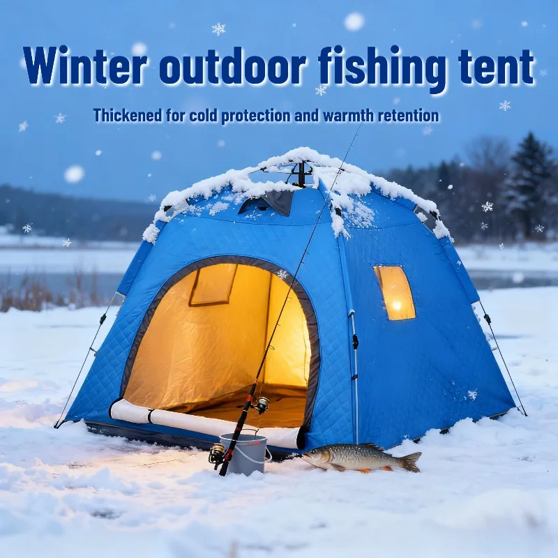 

Portable Outdoor Winter Fishing Tent Free of Setting Up Quick-opening Tent, Thickened Warm and Windproof Camping Equipment