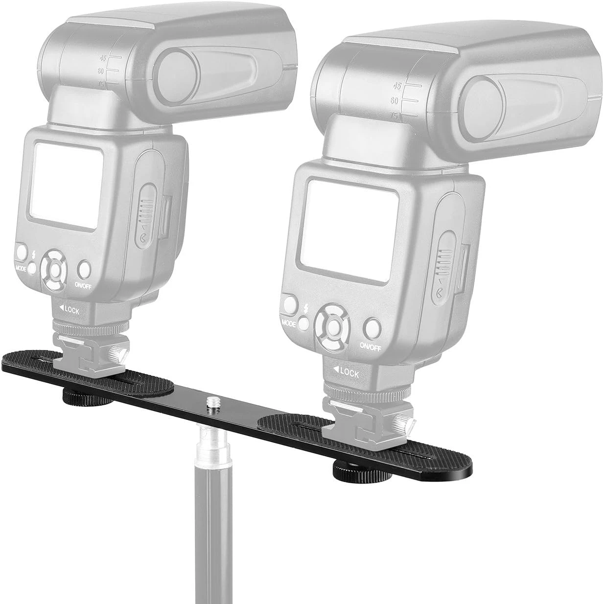 Dual Flash Bracket 1/4'' Screw Hot Shoe Mount Holder for Tripod Stand DSLR Camera LED Light Microphone view 5