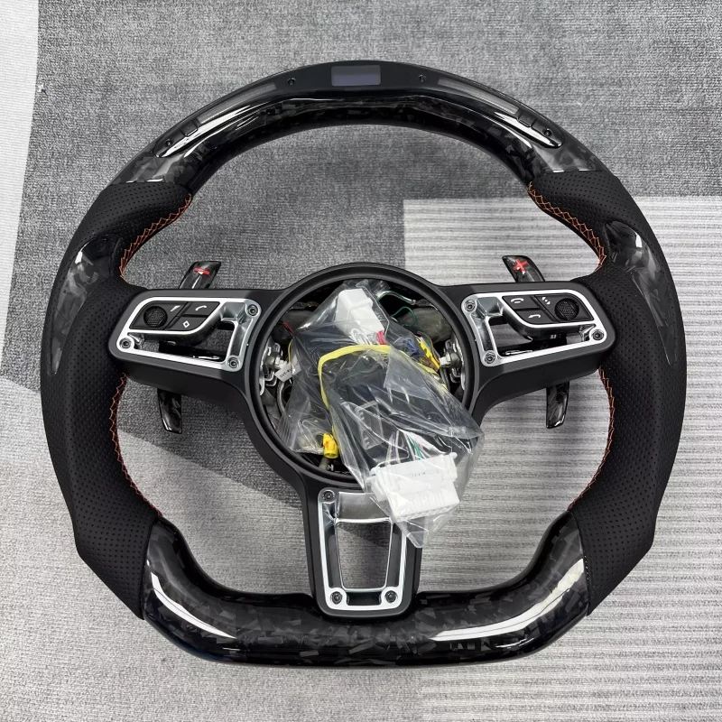 For Porsche Paramera Steering Wheel Modification Carbon Fibre 911 Cayenne LED Steering Wheel Old Models Ascending New Models view 2