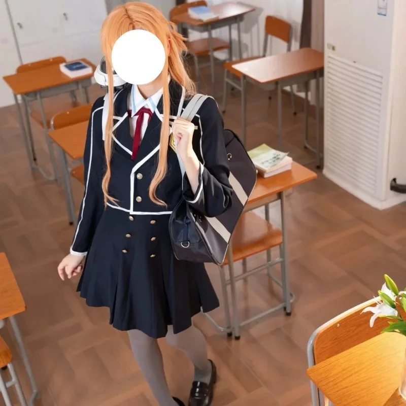 Disfraz de Cosplay de Asuna Yuuki de Sword Art Online U5GG, Conjunto de Falda y Camisa con Accesorios para Mujeres Adultas, Halloween, Comic Con