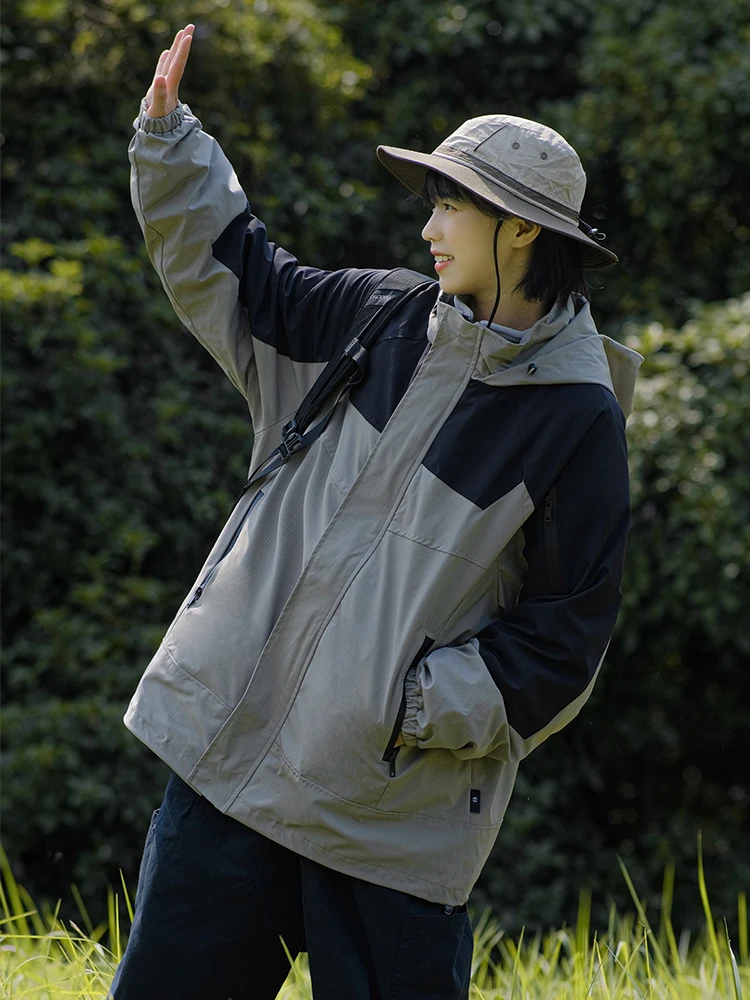 

Уличная осенне-зимняя женская водонепроницаемая ветрозащитная футболка Fce Jaet с капюшоном, съемный альпинистский костюм, моющийся Com...