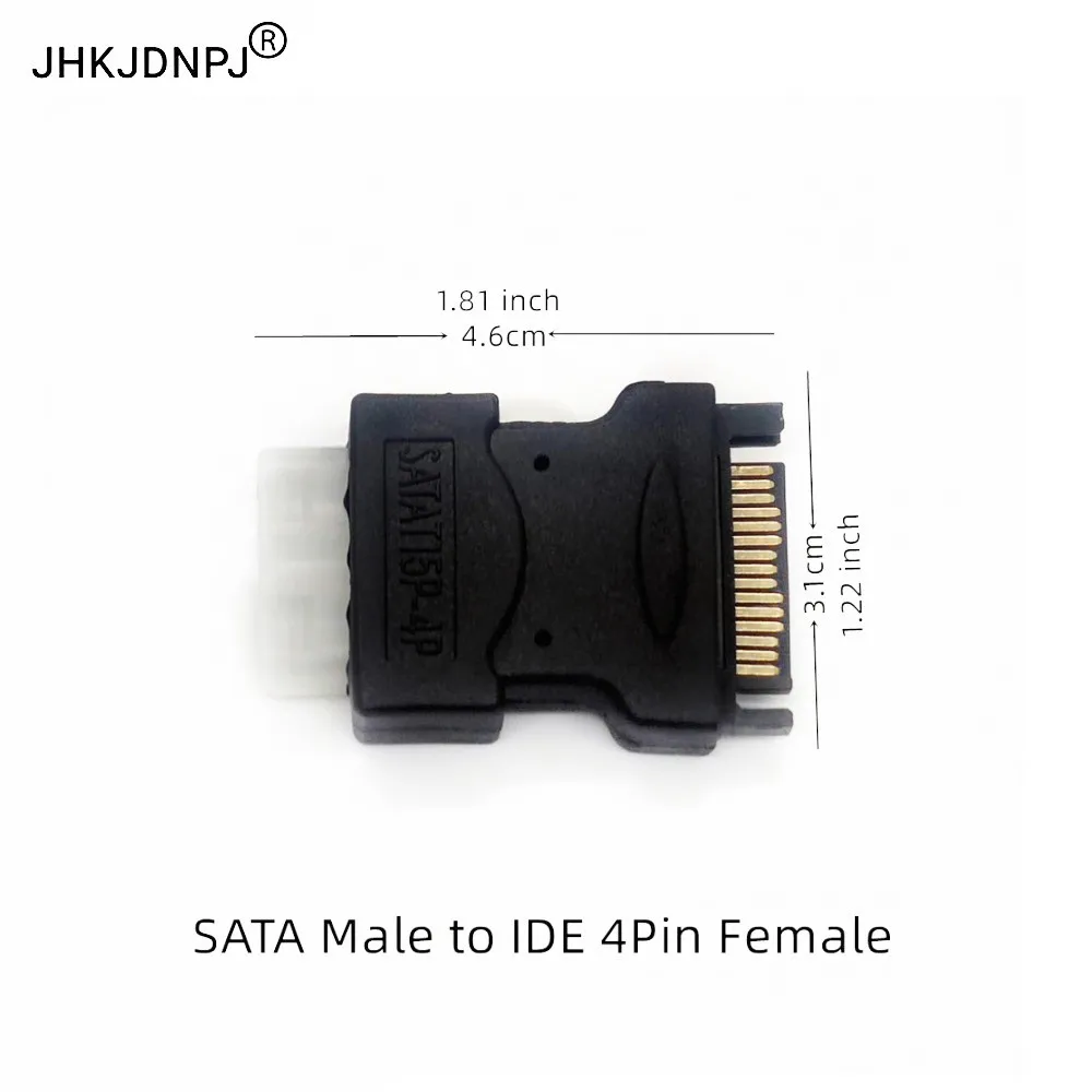 SATA to Big 4PIN Male Converter to Male SATA 15PIN HDD Power Supply Adapter
