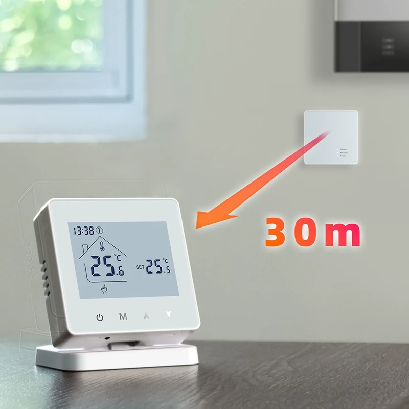 Imagem -05 - Termostato sem Fio Inteligente para Caldeira a Gás Aquecimento Ambiente Controlador de Temperatura rf Home Termostato Wifi Programável Peças Sobressalentes