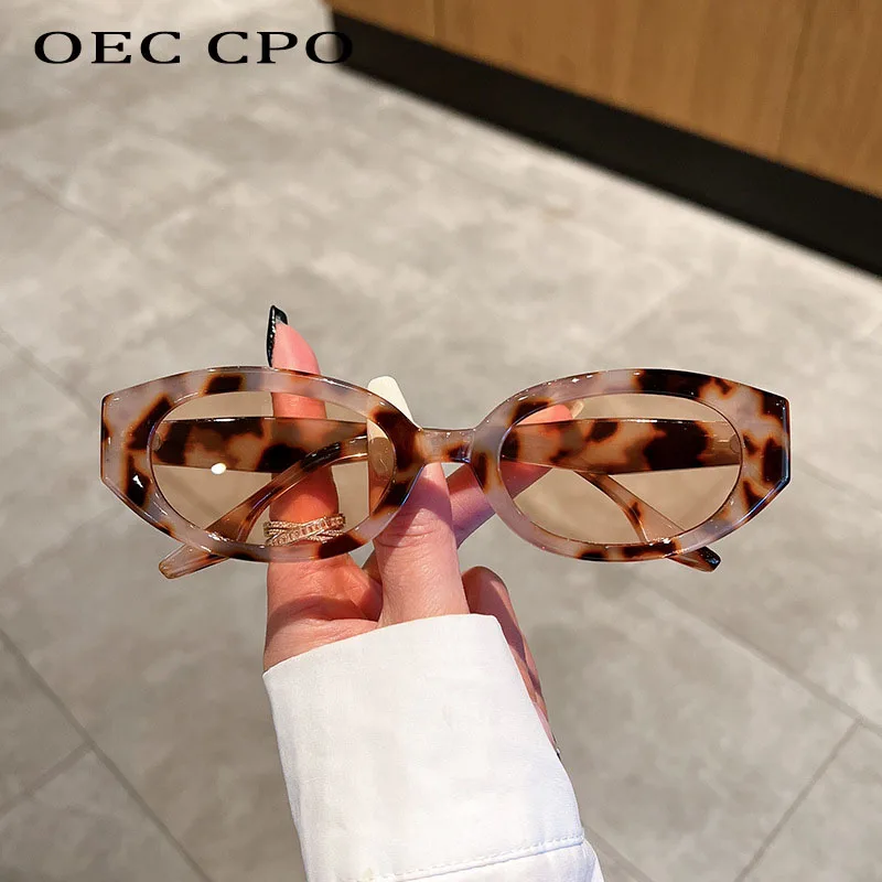 

OEC CPO Vintage Cat Eye Sunglasses Women 2025 Brand Designer Fashion Oval Sun Glasses Female New Trendy Shades UV400 Eyewear