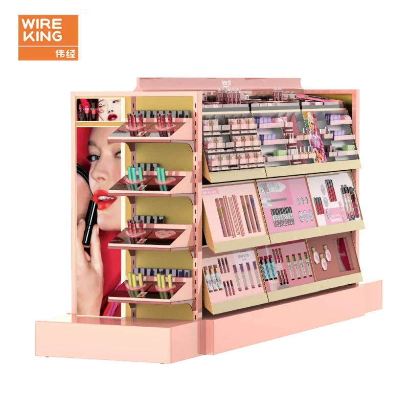 

custom.WIREKING Cosmetic Display Stand Cosmetic 3-Tier Beauty Organizer Lipstick Foundation Cosmetics Product Display Rac