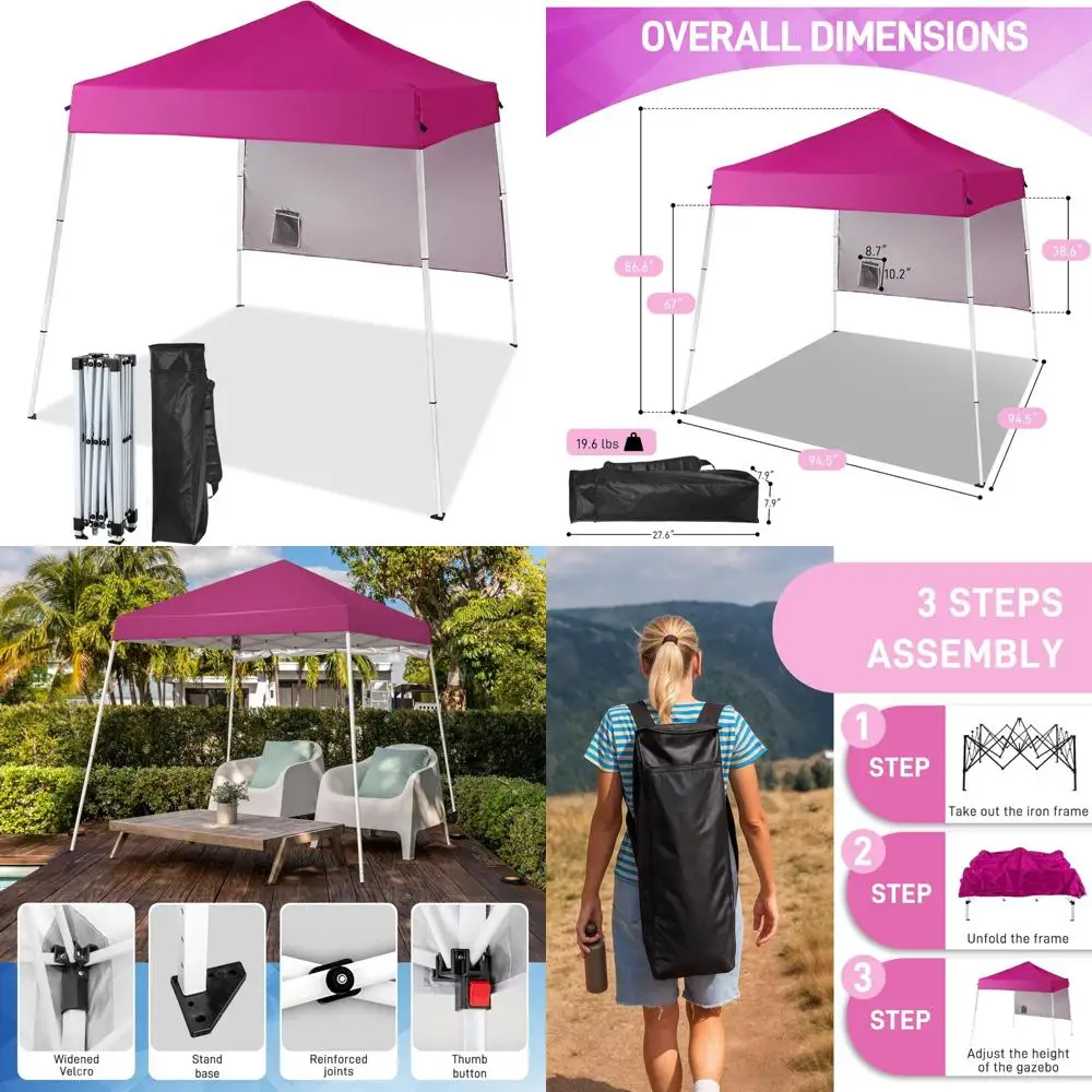 

Waterproof UV-Protected 6x6 Instant Pop Up Canopy Tent with Slant Legs for Commercial Use, Ideal for Outdoor Events and Shelter