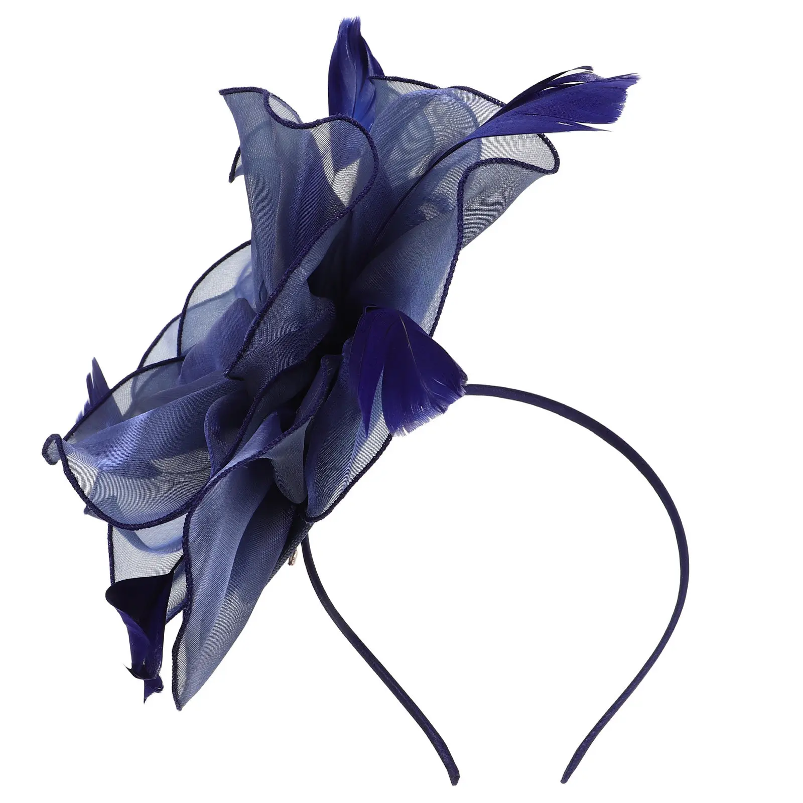 European Style Mesh Headpiece Vintage Flower Fascinator Plume Decoration Elegant Hair Clip Tea Party Racing Cosplay Fashion Hat