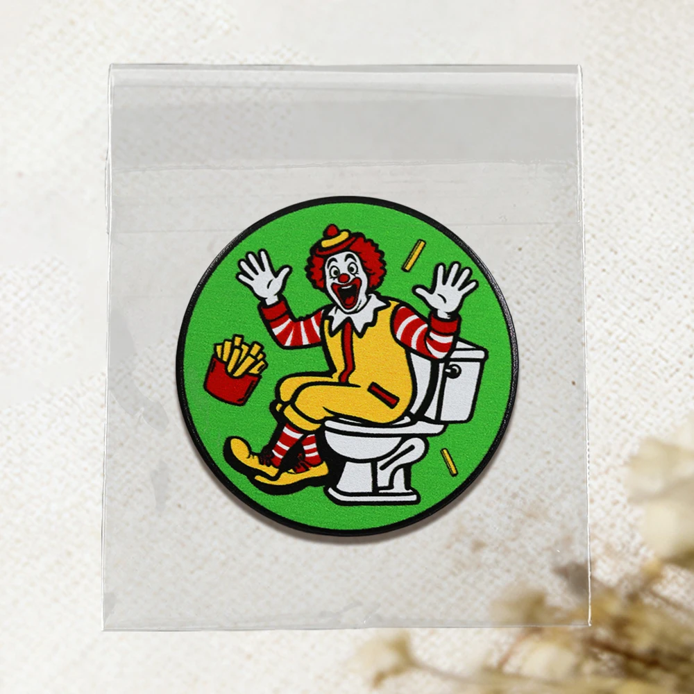 Lustige Fast-Food-Clown-Toiletten-Emaille-Brosche, Humorvolle und Parodiehafte Cartoon-Fast-Food-Abzeichen, Rucksäcke, Hüte, Accessoires, Neuartige Geschenke – Detail 14