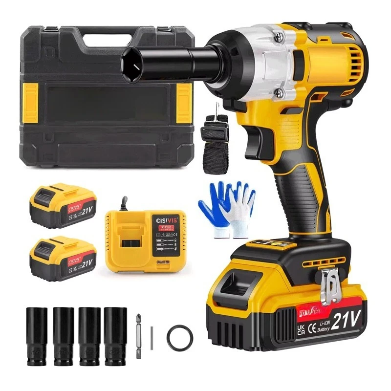 

Комплект аккумуляторных ударных ключей OEM/ODM 1/2, бесщеточный двигатель и литиевой батареей, мощный гаечный ключ 350 нм