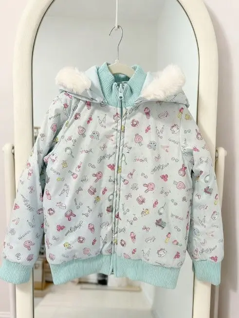 Japanese Cartoon Mp Daughter Clothing Jojifuku Cute Warm Padded Coat Winter Spring New Reversible Zip Up Hoodie Sweet Top