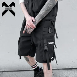 Men Tactical Cargo Shorts 2023 Summer Fashion Functional Multi Pockets Shorts Techwear Hip Hop Streetwear Knee Length Pants