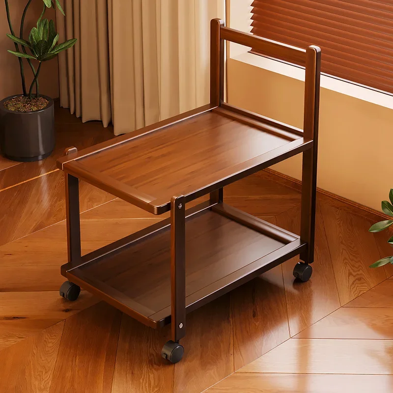 trolley rack multi-layer storage rack movable with wheels living room floor shelf kitchen medieval dim sum dining car