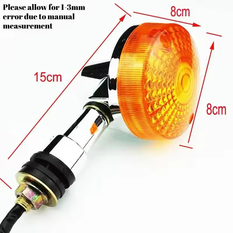 Universal 12V Amber Motorcycle Turn Signals - Compatible with Suzuki GN125 & GS125, Bulb Type Indicators