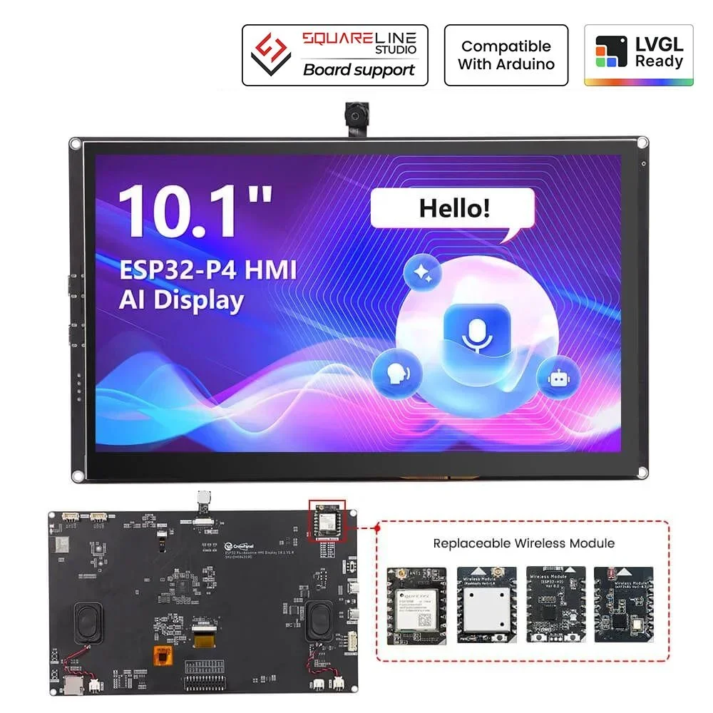 Elecrow CrowPanel Advanced 10.1inch ESP32-P4 HMI AI Display 1024x600 IPS Touch Screen WiFi6 Support Compatible with Arduino/LVGL