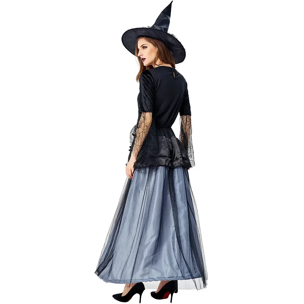 زي الهالوين التنكري للبالغين على شكل نسيج العنكبوت الساحرة