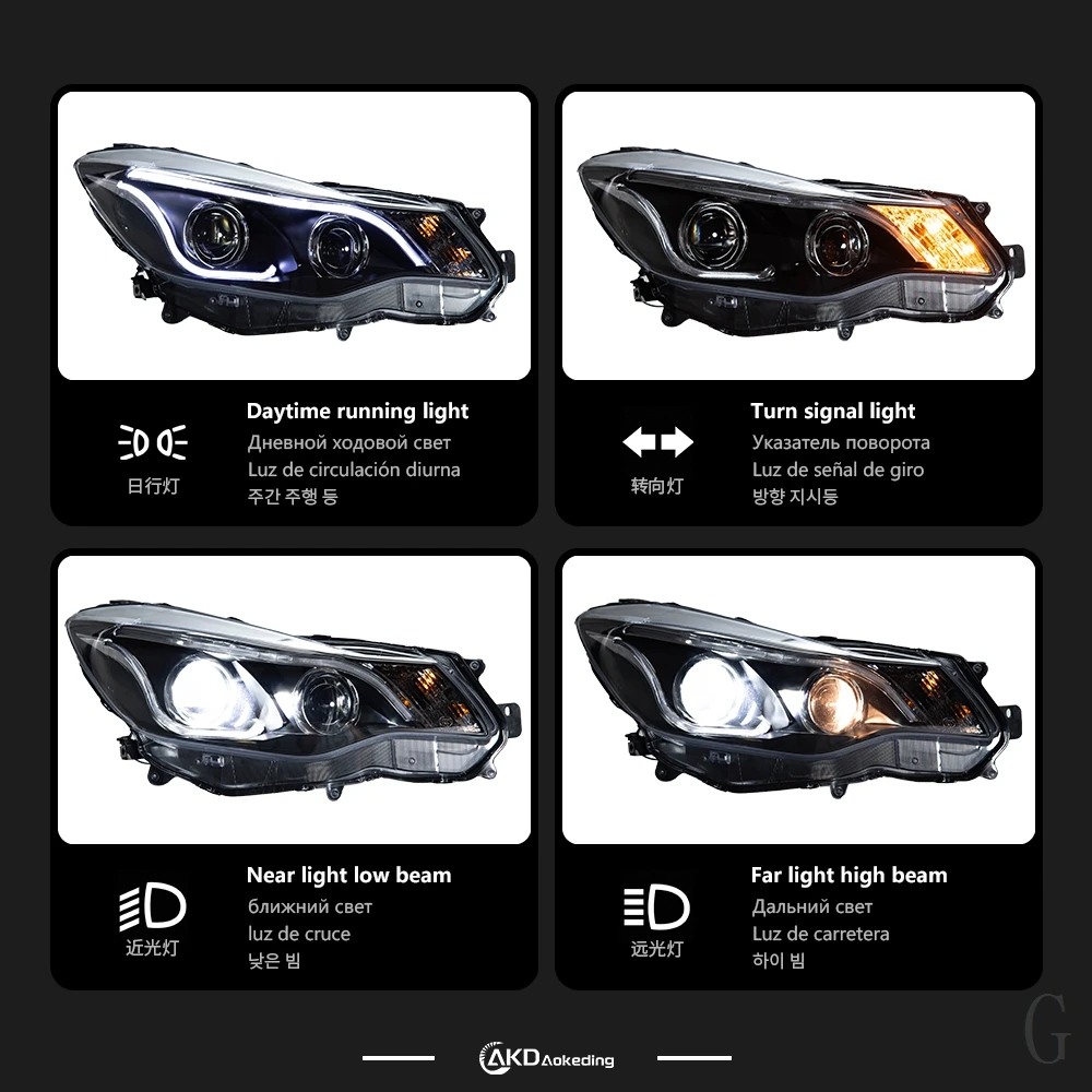 تصفيف السيارة المصابيح الأمامية لسوبارو XV LED المصباح 2012-2017 LED رئيس مصباح DRL إشارة العارض عدسة السيارات #3