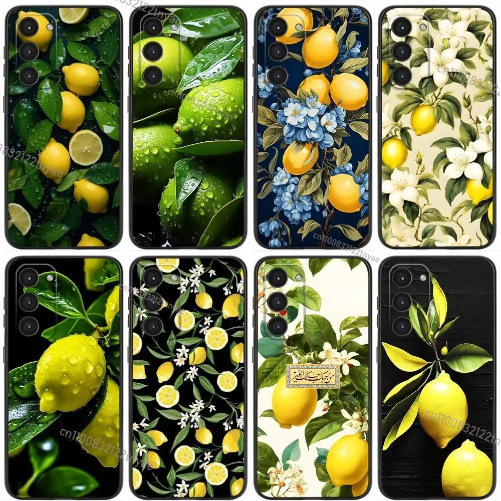 

Retro Fruit lemon Phone Case For Samsung Galaxy A20,21s,22,31,32,52,53,72,73,80,91 Soft Liquid Silicone Black Cover