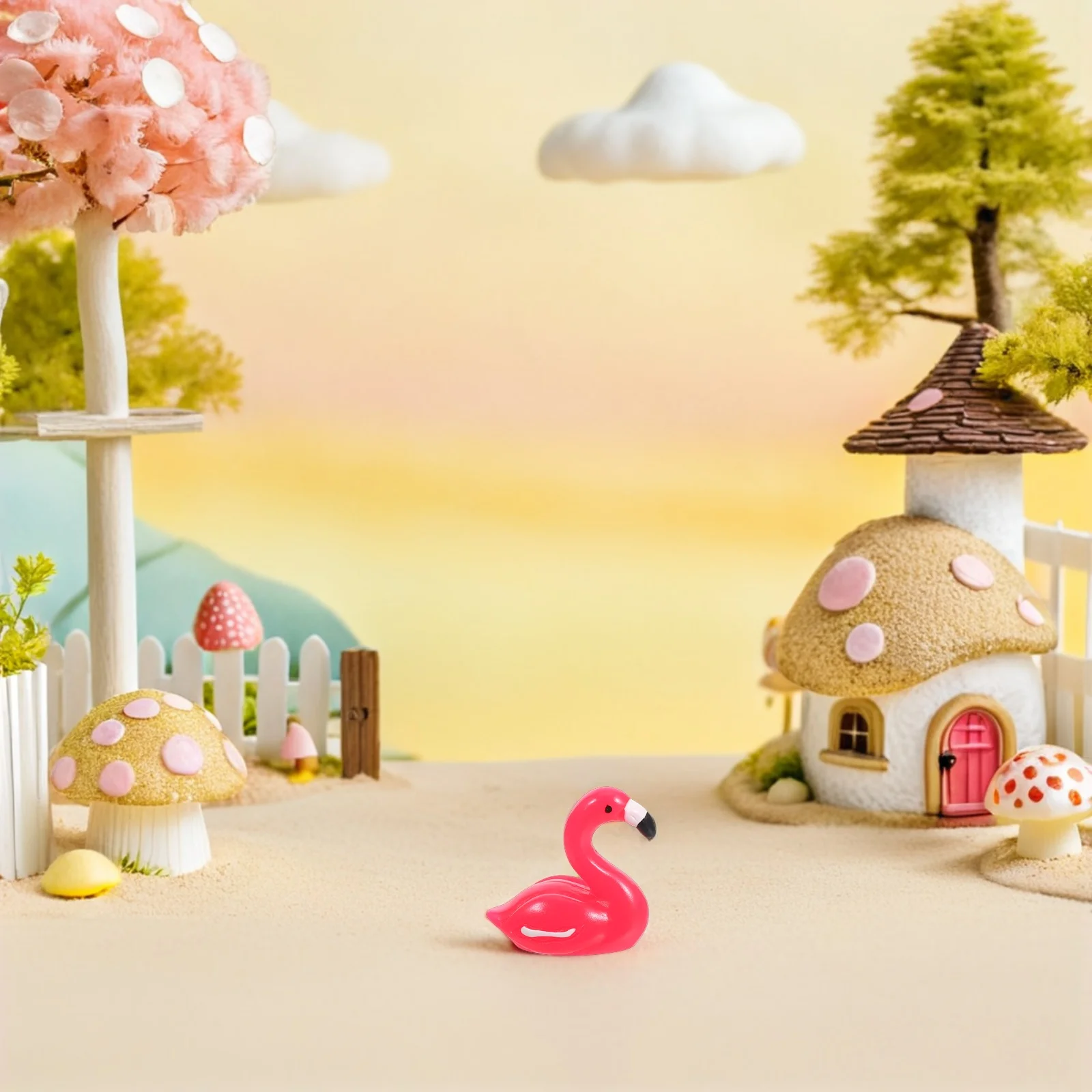 

100 Pcs Miniature Flamingo Statue Decor Animals Figures Garden Flamingos s