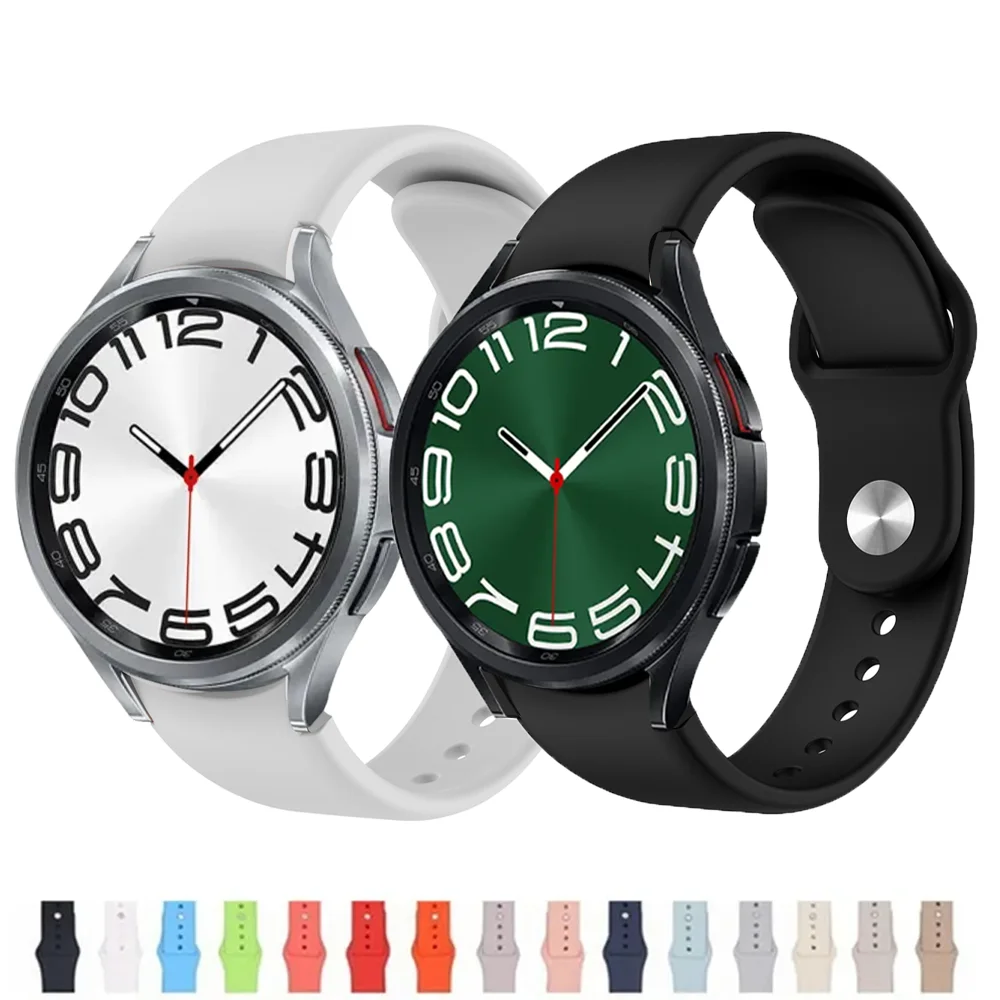 Strap For Samsung Galaxy Watch FE/7/6/4/5 pro 45mm 44mm 40mm No Gaps Silicone sport Bracelet correa Galaxy Watch 6 classic band