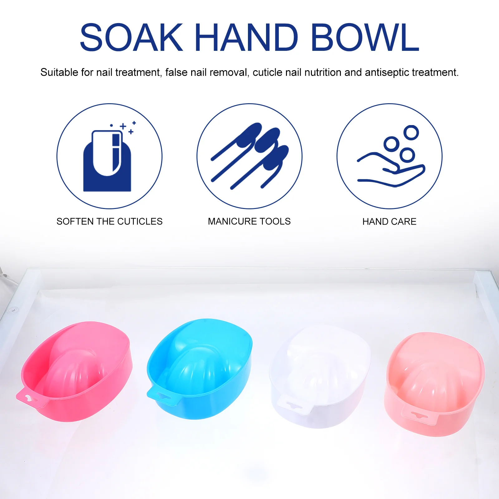 4 قطعة مانيكير نقع السلطانية عالية الجودة مادة PP الأخدود تصميم للعناية باليدين مسمار الفن إزالة طلاء الأظافر سبا أداة استخدام صالون المنزل #6