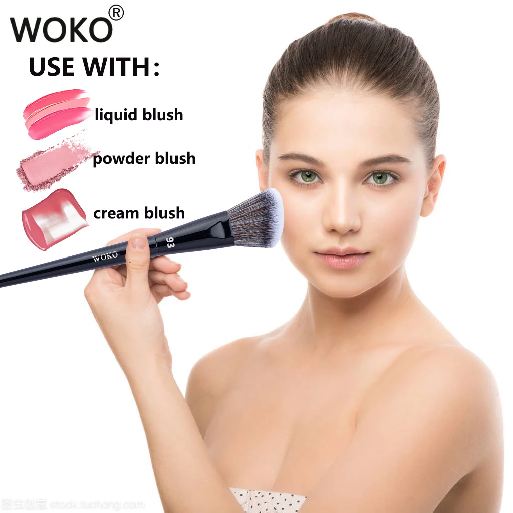 93 # Big Blush Brush Pro Cream Powder Liquid Blusher Makeup Brushes High Quality Big Angled Blusher Silhouette Makeup Tool