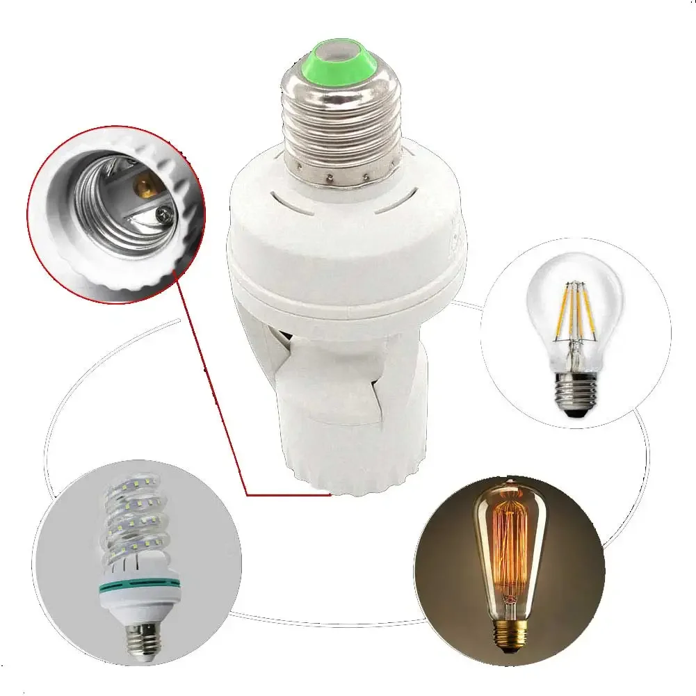 E27 E14 B22PIR Human Body Motion Sensor LED Lamp With Control Switch E27 Base Bulb Socket 100-240V for screw socket light bulbs