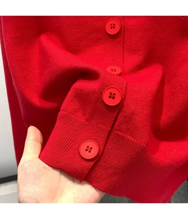 2026 Herbst Winter Damen Pullover Bestickter Schmeichelnder Strick Damen Cardigan Koreanisch Schick Einzigartiges Design Strickpullover Oberbekleidung Top – Detail 11