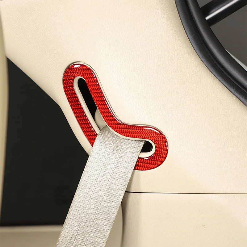 For Nissan Pathfinder 2013-2018 Soft Carbon Fiber Car third row seat belts Panel cover Trim Sticker Car Accessories