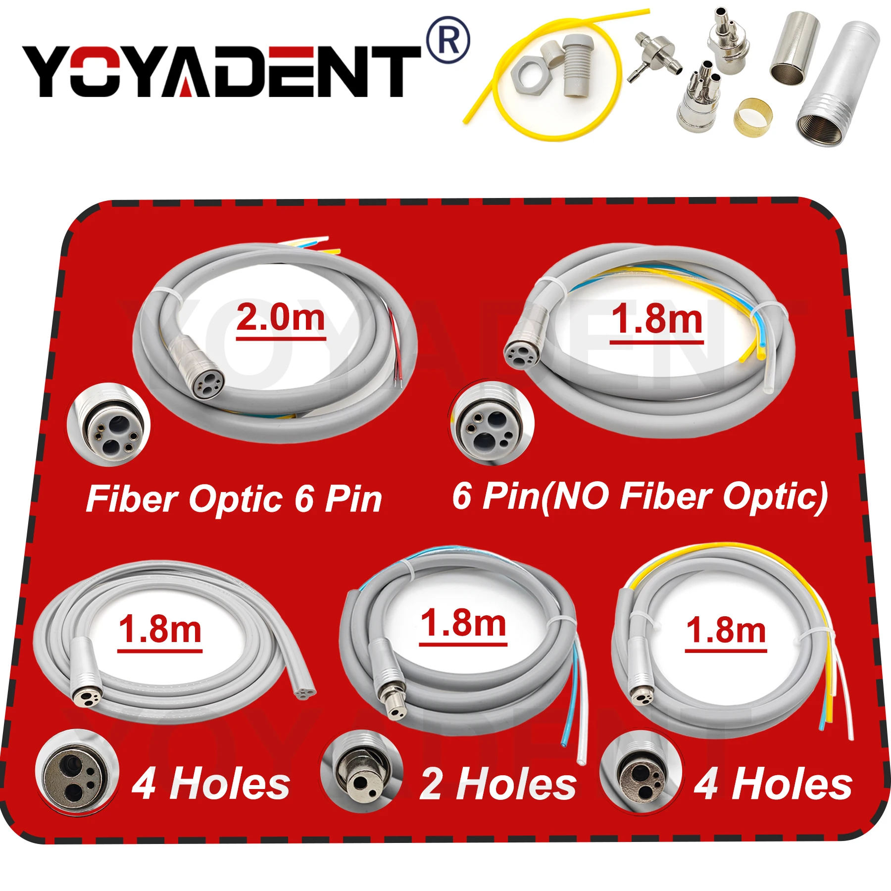 

Dental Silicone Hose 2/4/6 Holes With Fitting For Air Turbine Motor Dental Chair Accessories Products