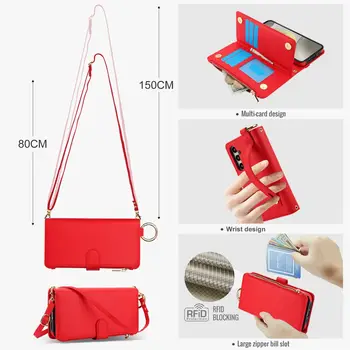 Kožené pouzdro s kroužkem na zip s kroužkem pro Samsung Galaxy A55 A15 A54 A14 A53 S25 Ultra Edge S21 S22 S23 S24 Fe Plus A16 10 nejlepší prodej Samsung Galaxy S21 Ultra - №9