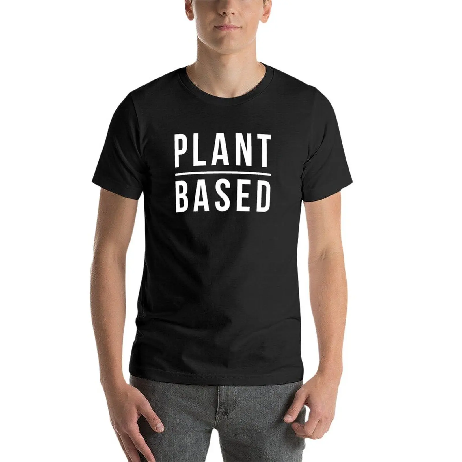 Camiseta vegana con base de planta para hombre, tops vintage de nueva edición, camisetas gráficas para hombre, camisetas grandes y altas