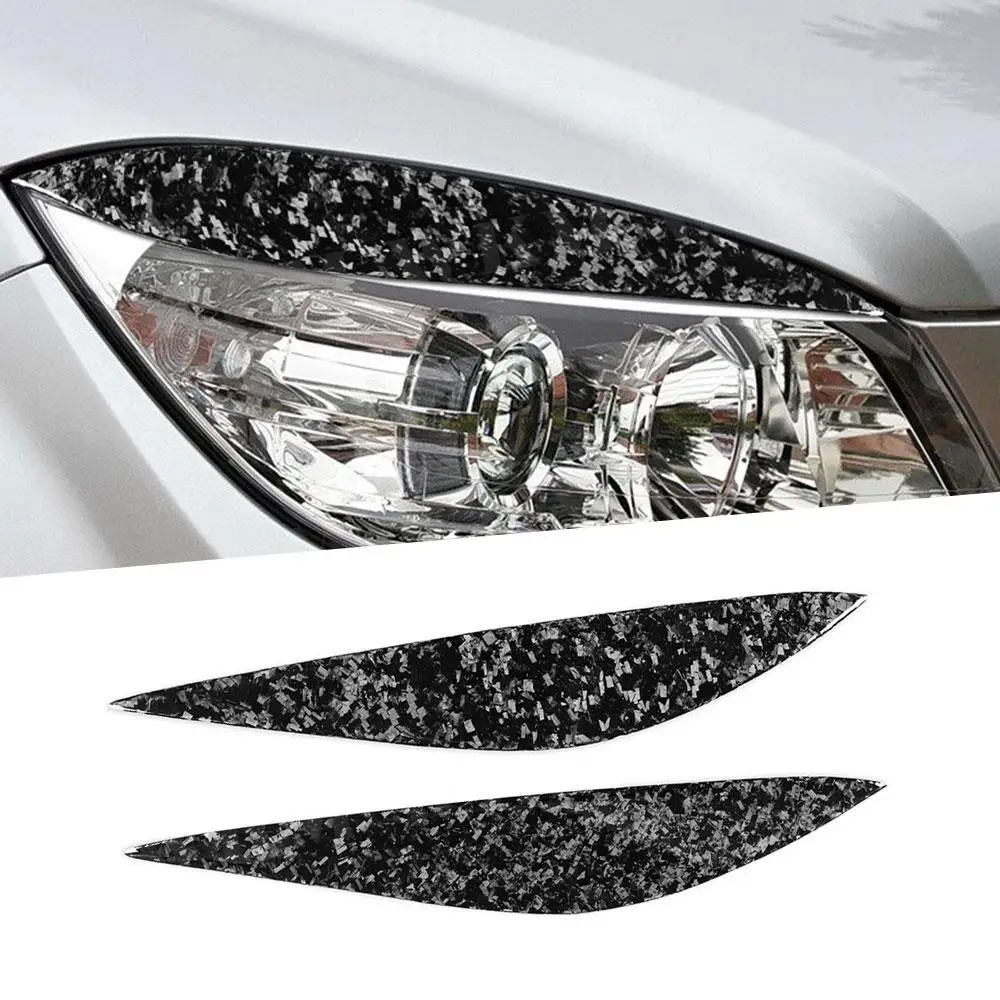 

2PCS/Set Front Lamp Eyebrow Headlight Covers Forged Carbon for Benz W204 C180 C200 C260 C300 C350 2008-2011 Car Styling