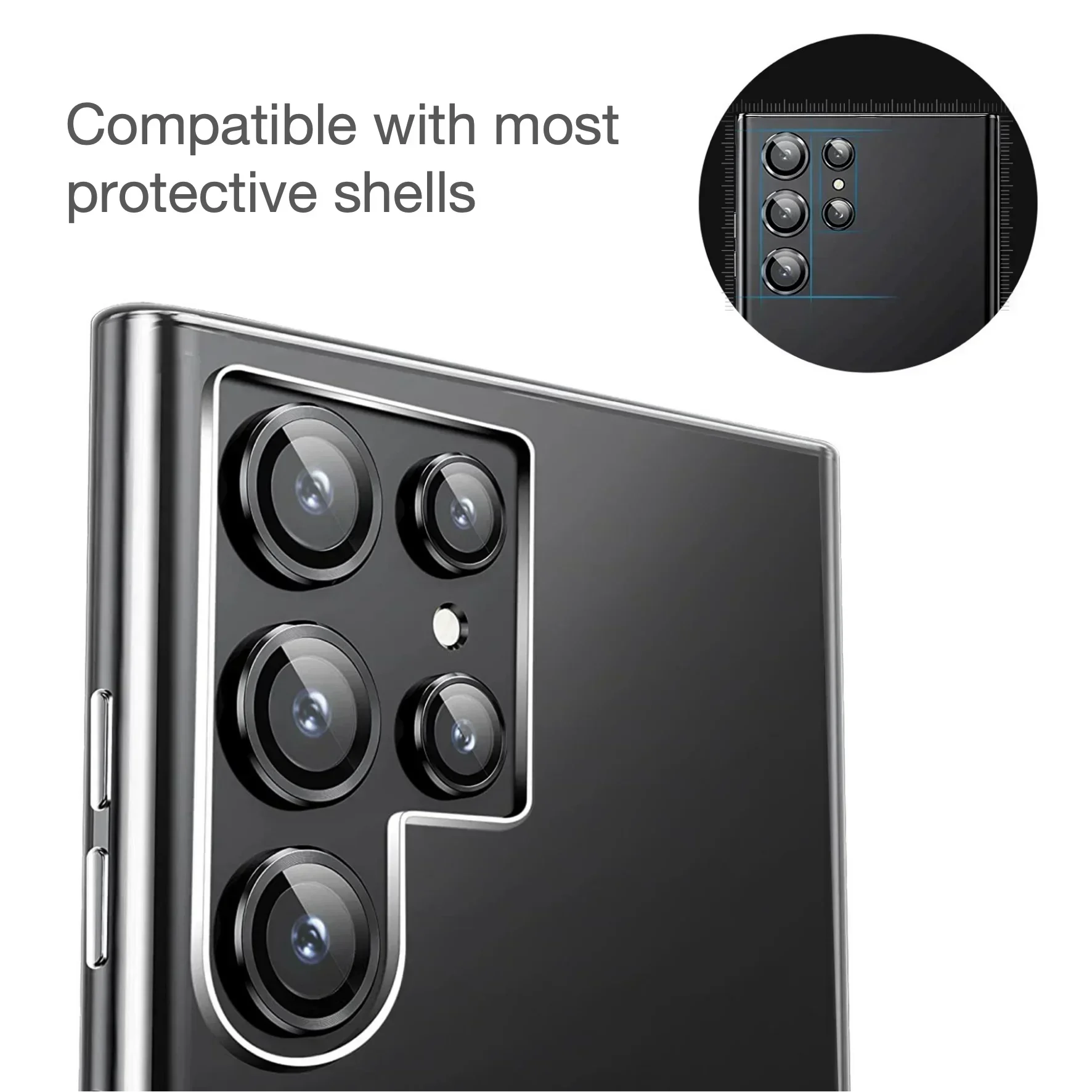 Senior Camera Tempered Glass Lens Protector for Samsung Galaxy S22 Plus S23 Ultra S24 Ultra Maximum Protection Lens Film