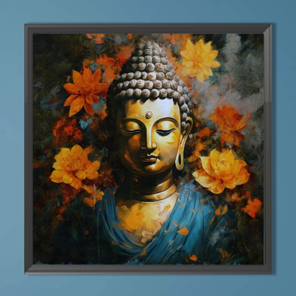 5D DIY Full Round Drill Diamond Painting Buddha Kit Home Decor Art Craft 40x40cm