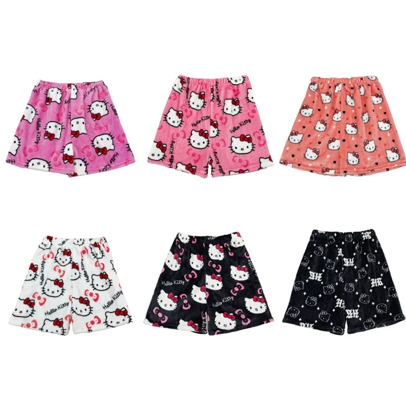 

Sanrio Hello Kitty Shorts Pajamas Pants Homewear Shorts Girls Spring Summer Home Underwear Flannel Soft Pajamas Shorts Girl Gift