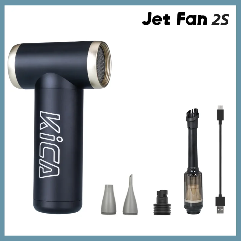 KiCA JetFan 2S Draagbare Luchtblazer 117000RPM Oplaadbare Mini Ventilator, Metalen Behuizing Extreme Modus, Kamperen Wandelen BBQ Buitengereedschap
