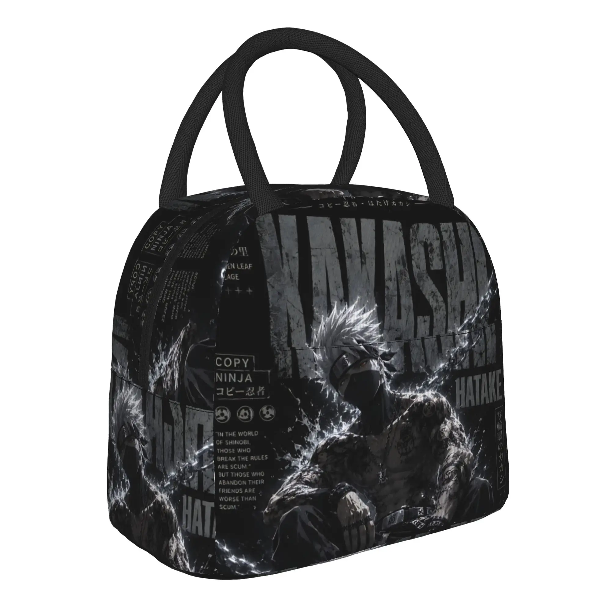 Naruto Anime Theme Insulated Lunch Bag Ice Pack Rice Bag kakashi bolsa Student Bento Lunch Handbag Insulation