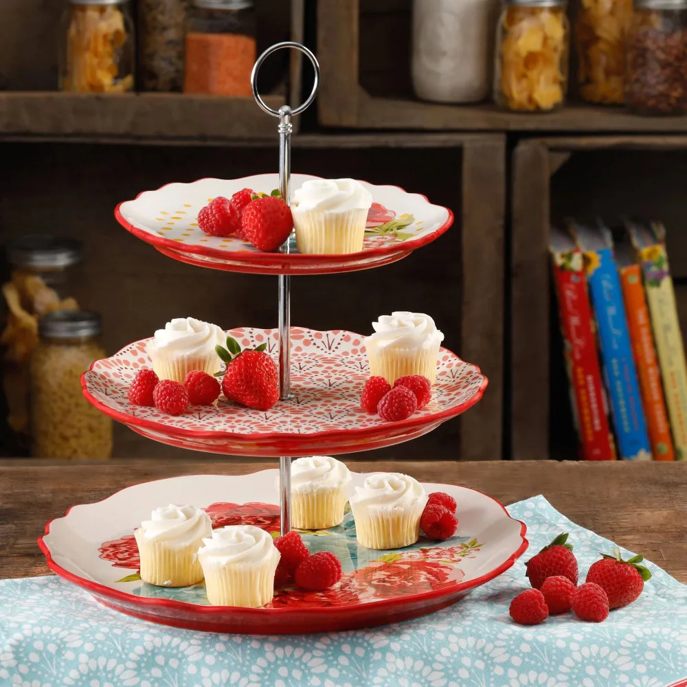 The Pioneer Woman Blossom Jubilee 3-Tier Serving Tray