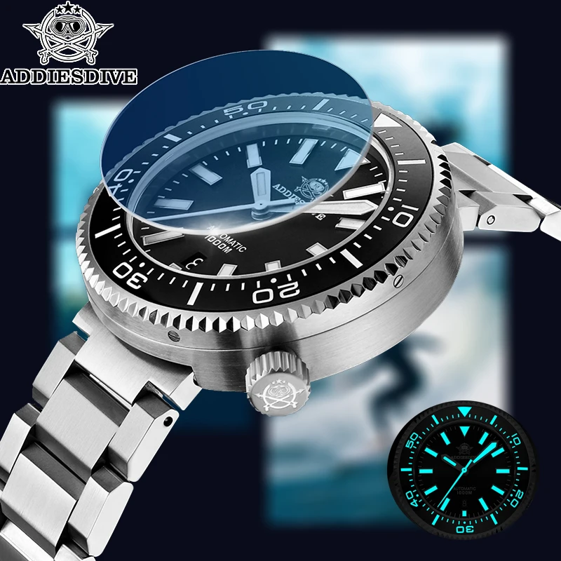 

ADDIESDIVE AD2523 Automatic Mechanical Watch Super Luminous Stainless Steel Classic Watches For Men 100bar Diving Wristwatch