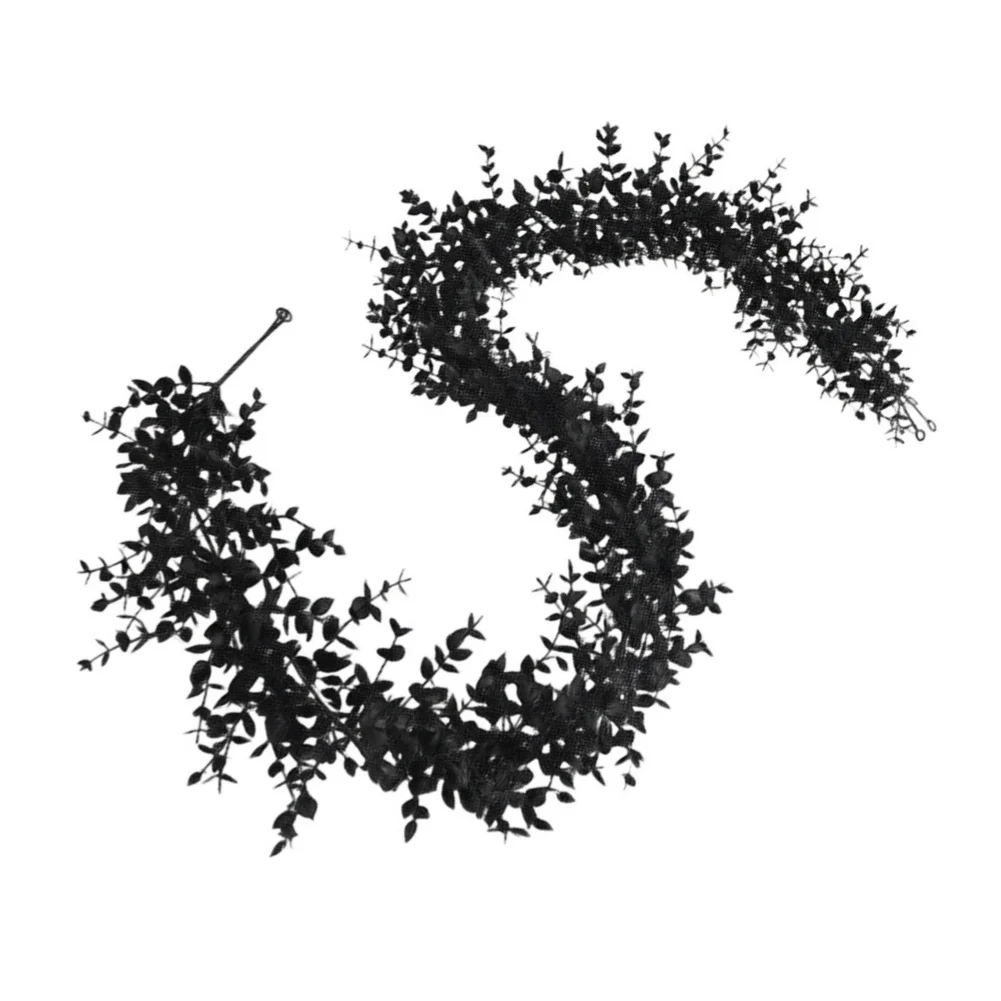 For Halloween Wedding Decor Black Eucalyptus Leaves Halloween Home Decor Effortless Wall Hanging Injection Molding Craft