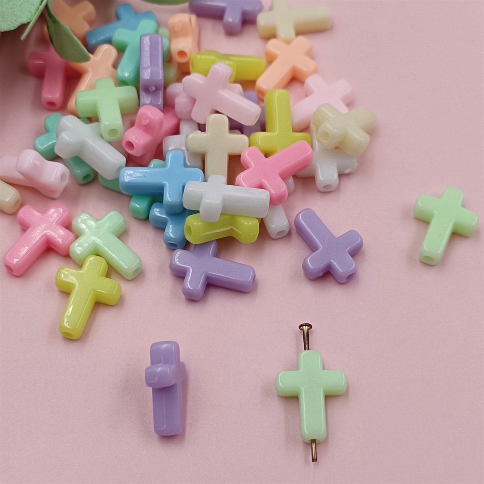 50Pcs/lot 12*16MM Acrylic Cross Pendant For Earrings Necklace Bracelet Beads Materials DIY Jewelry Accessories