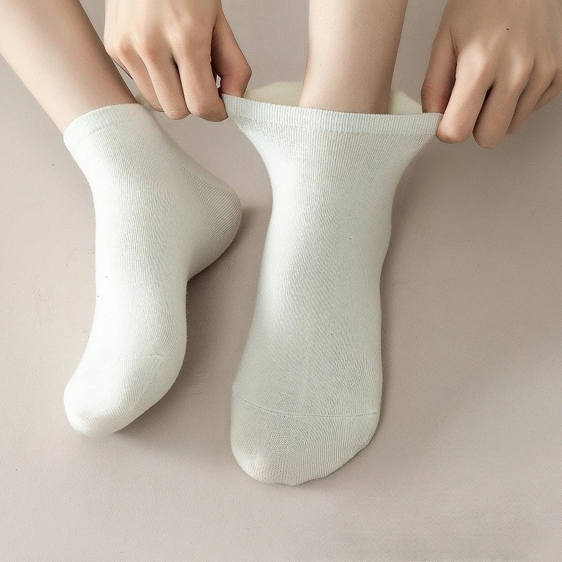8 pairs of women's summer all cotton antibacterial odor proof sweat absorbing breathable pure cotton simple women's boat socks