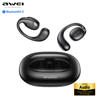 Awei T80 Bluetooth 5.3 Open Ear Headphones Air Conduction Earhook Wireless Sport Earphones with Mic Long Standby 450mah Headset