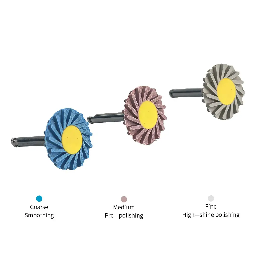 6pcs Dental Polishers P3 3-Step Diamond Polishing Wheels For All Porcelain Materials Ceramics Zirconia Dentist