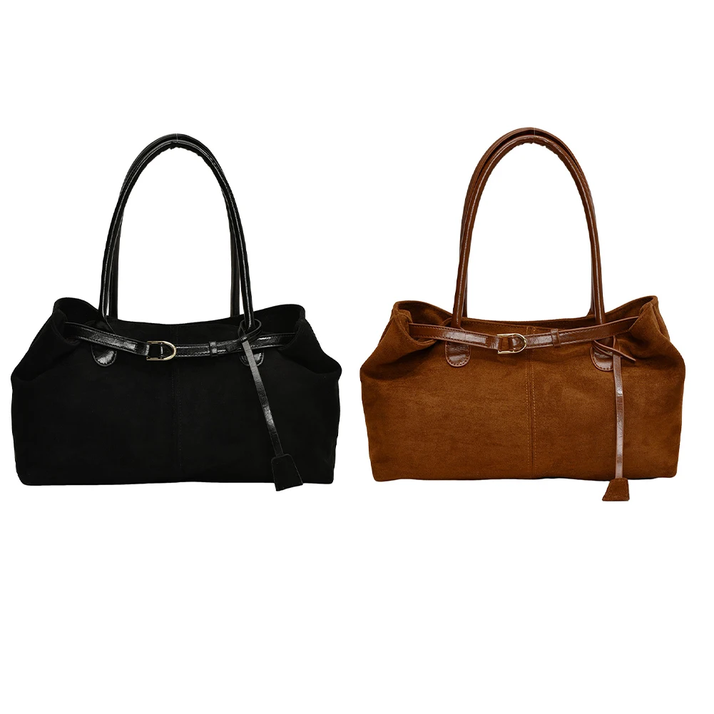 

Women PU Fashion Shoulder Bag Large Capacity Casual Tote Handbag Hasp Closure Simple Commuting Bag Travel Hobo Bag