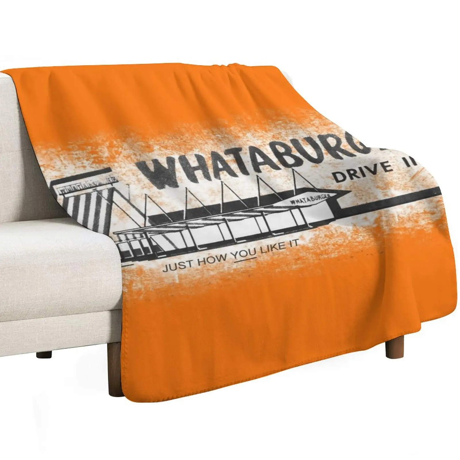 Classic WHATABURGER Drive Inn - Spicy Ketchup - Just how YOU like it TEXAS – 1968 Distressed Vintage Throw Blanket