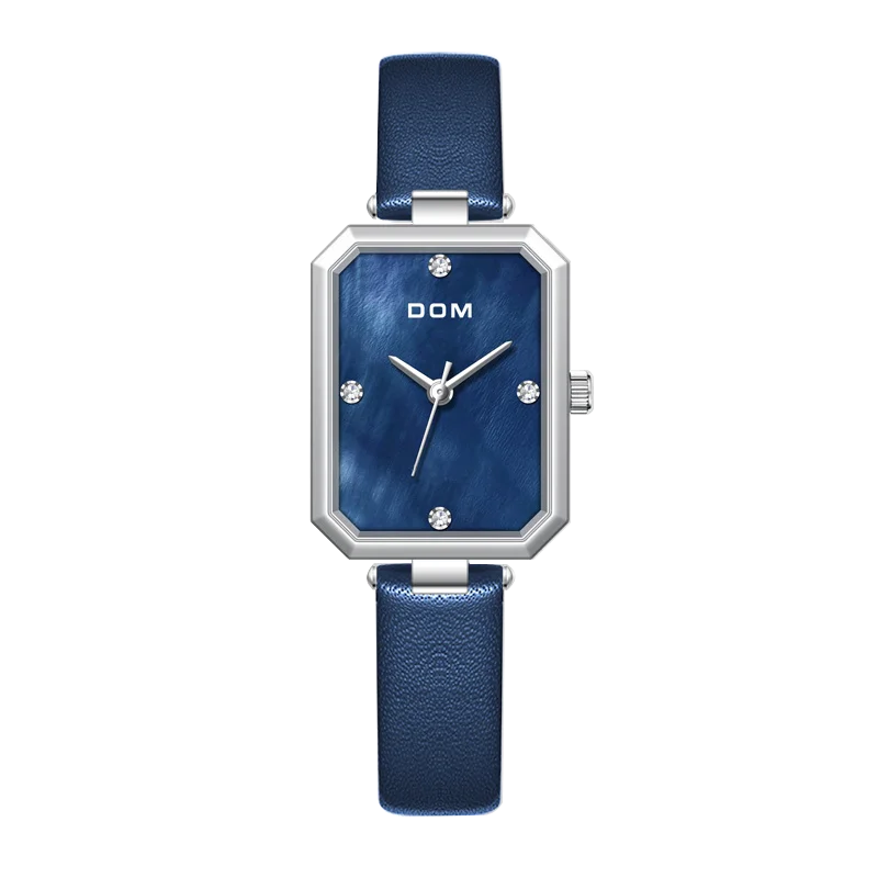 DOM watch das mulheres Retro pequena placa quadrada relógio das mulheres Elegante Moda Feminina Relógio De Quartzo De Diamante Relógio De Ouro Senhoras Giftg