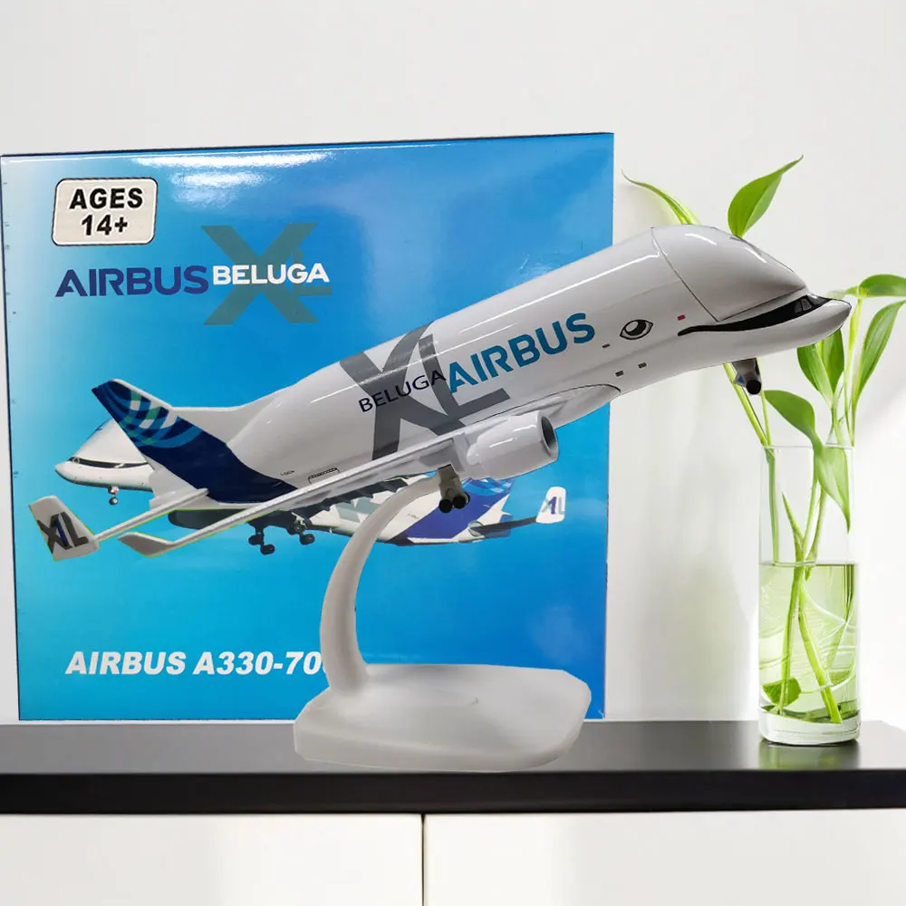 Modelo de avión grande de 20cm, material de aleación, Airbus Beluga A300-600ST, modelo de avión de transporte, fundido a presión para colección o regalo